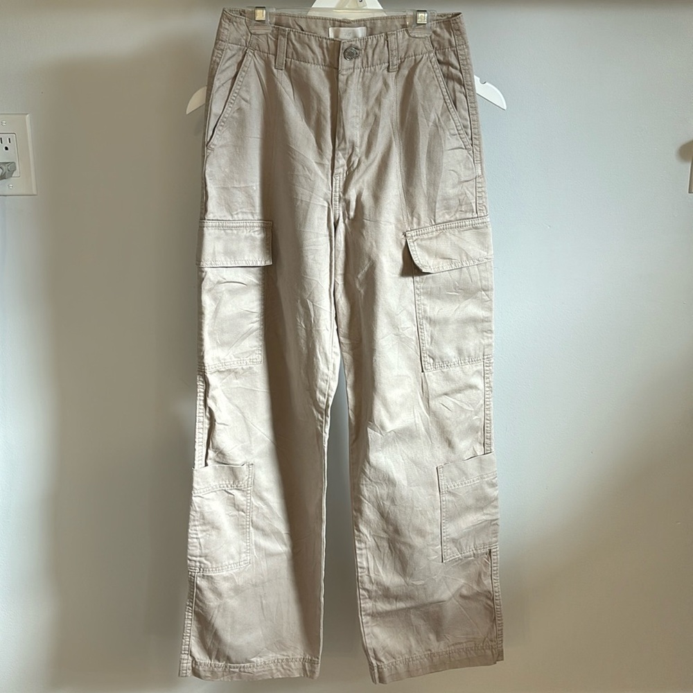 H&M cotton wide leg cargos.